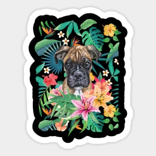 Tropical Brindle Boxer Dog 2 Sticker